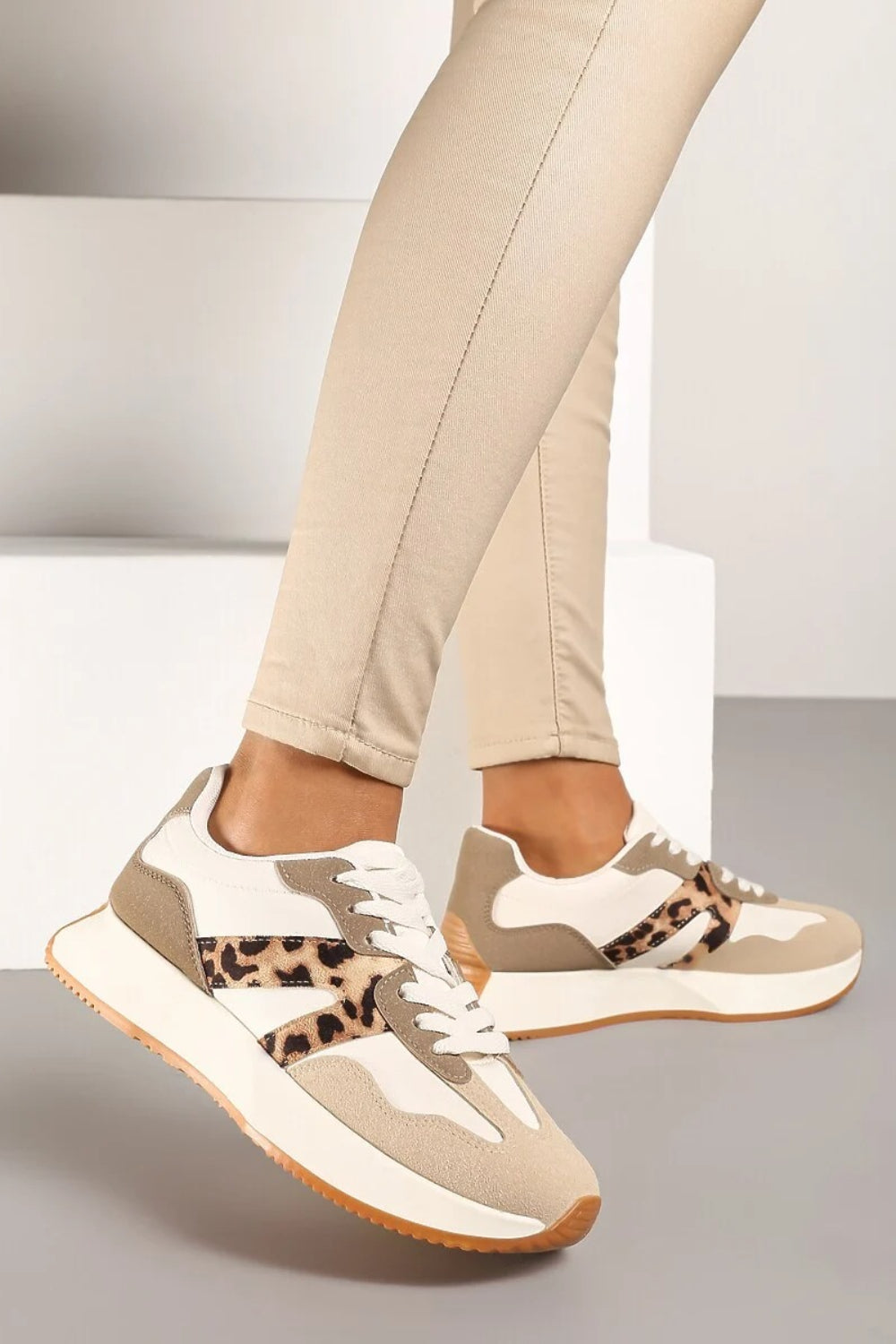 Emma Leopard Print Trainers