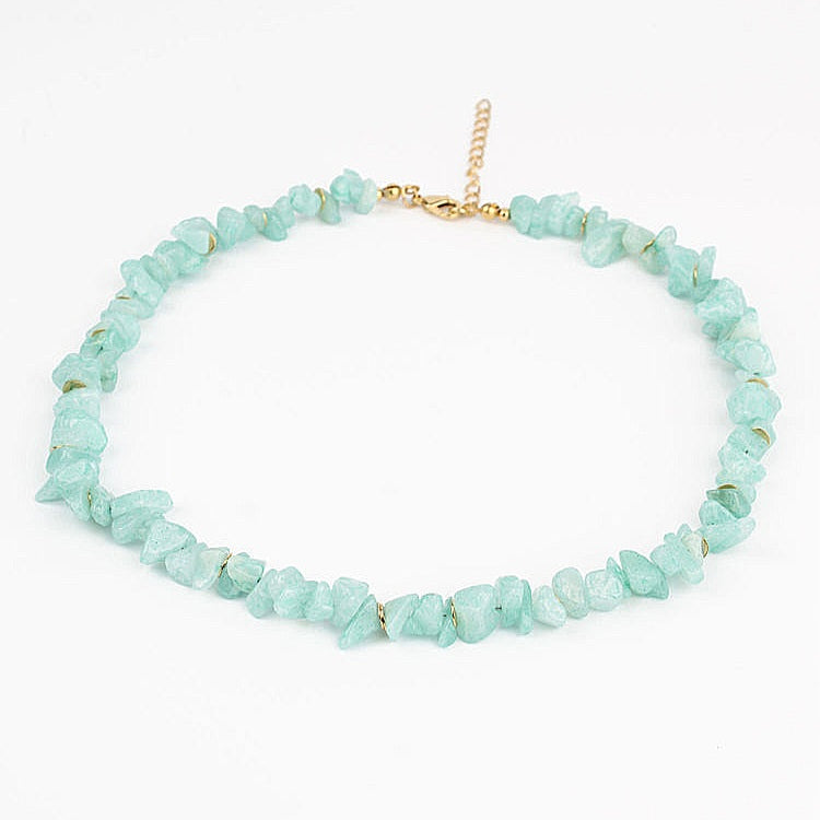 My Doris Gold Disc & Turquoise Stone Necklace