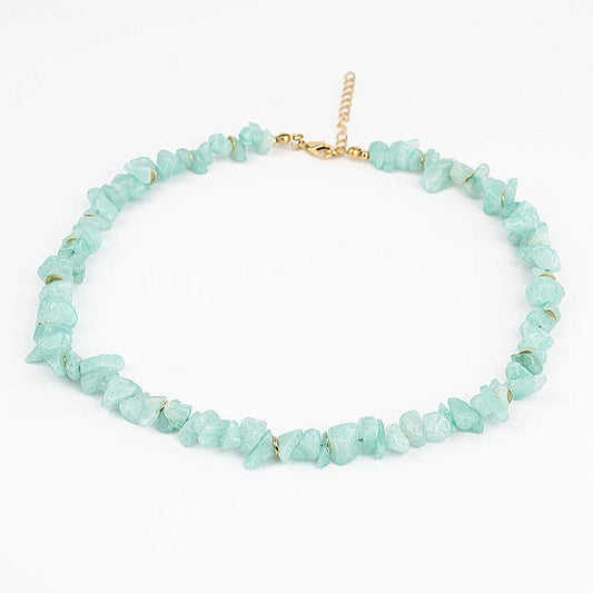 My Doris Gold Disc & Turquoise Stone Necklace