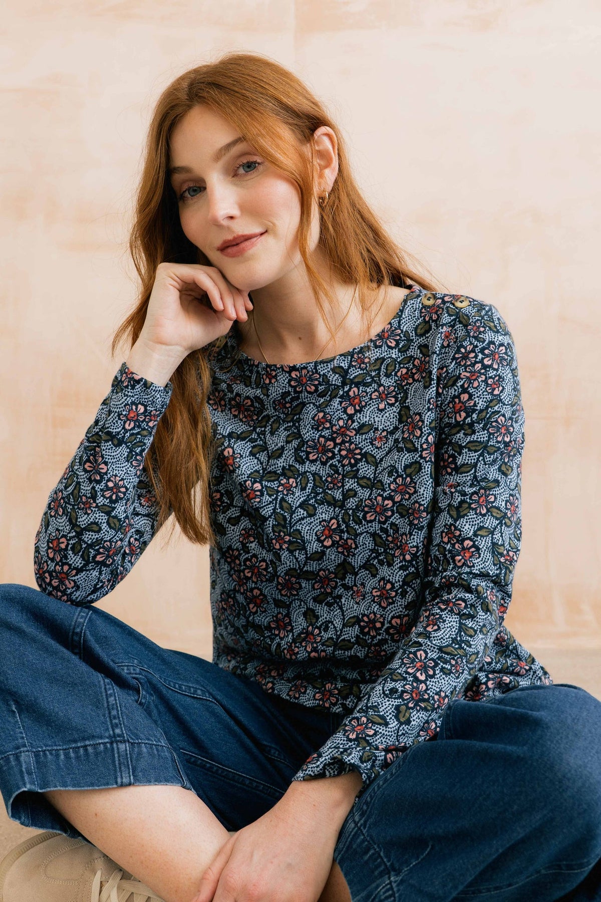 Lily & Me Riverside Printed Poppies Top