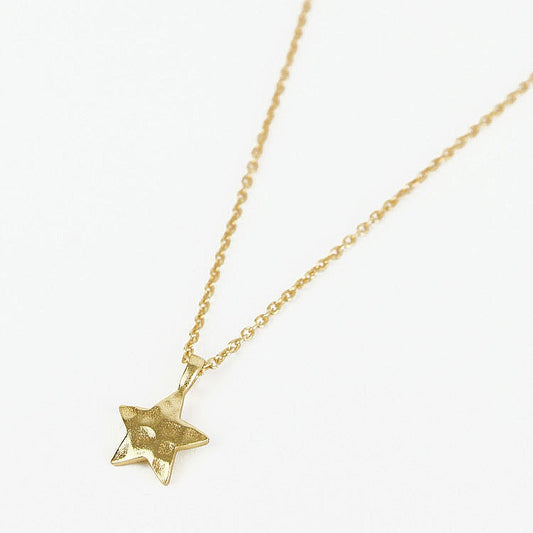 My Doris Gold Tiny Hammered Star Necklace