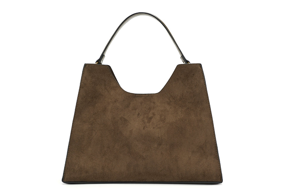 Faux Suede Rue Bag in Slate Green