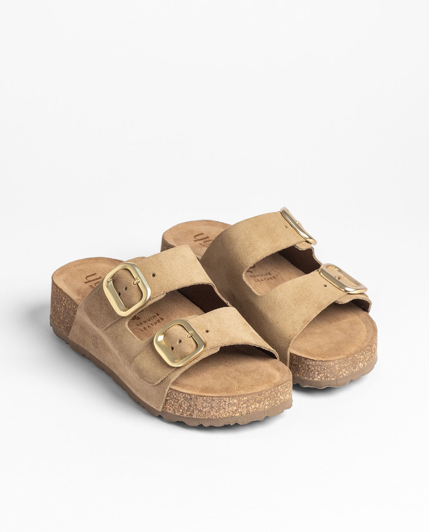 Yokono Wiwi Platform Double Strap Sandals in Mushroom