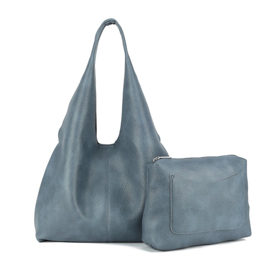 Slouch Shoulder Bag in Denim Blue