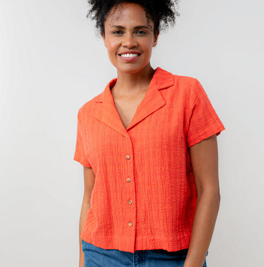 Lily & Me Pippa Seersucker Shirt in Cerise