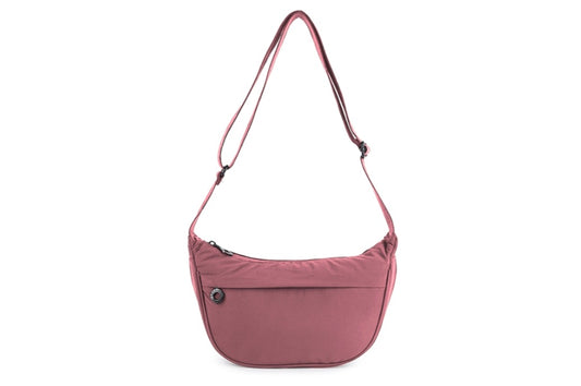 Sling Zip Front Cross Body Bag in Plaster Pink