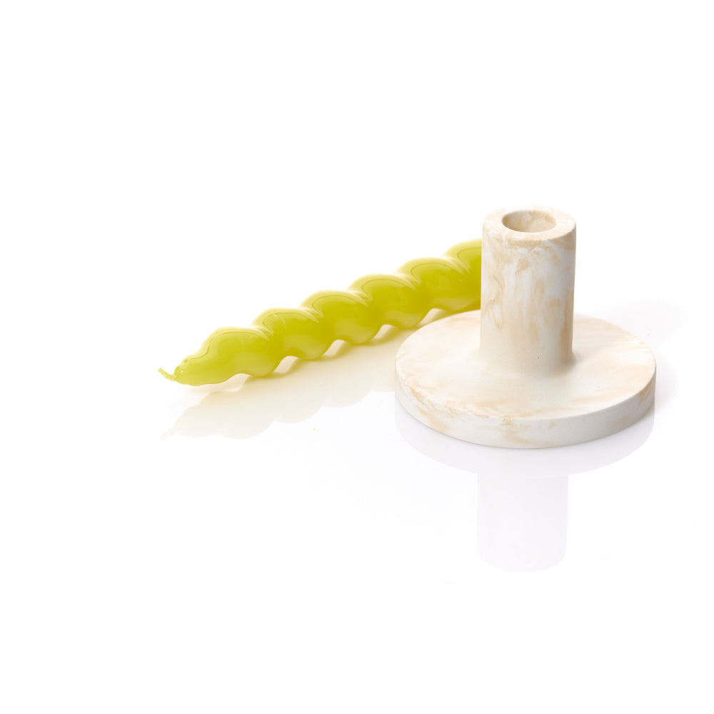 Wxy. Marbled Candle Holder Butter Cream