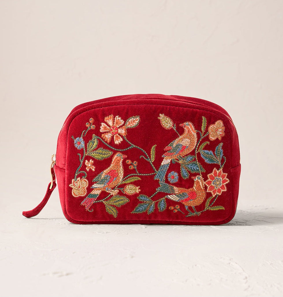 Botanical Birds Makeup Bag
