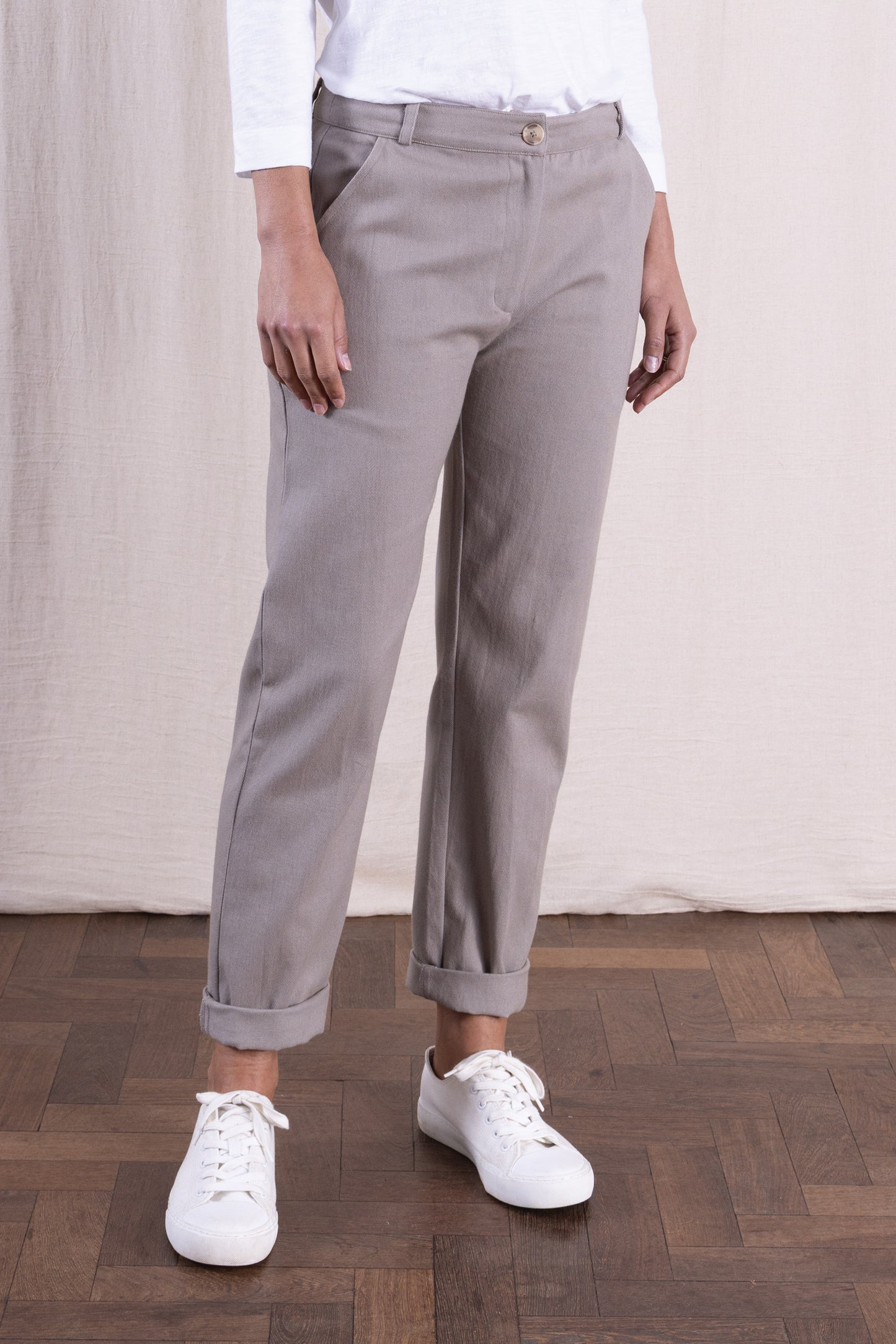 Nomads Cotton Drill Slim Trousers Agate
