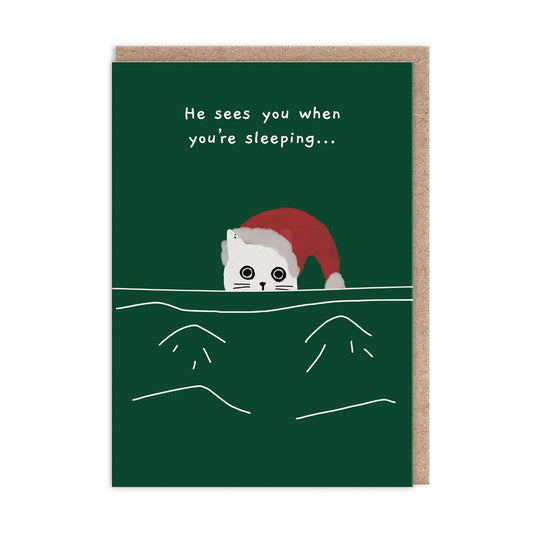 He See's You When You're Sleeping Christmas Card