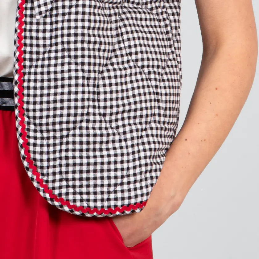 Noa Quilted Cotton Gilet - Gingham
