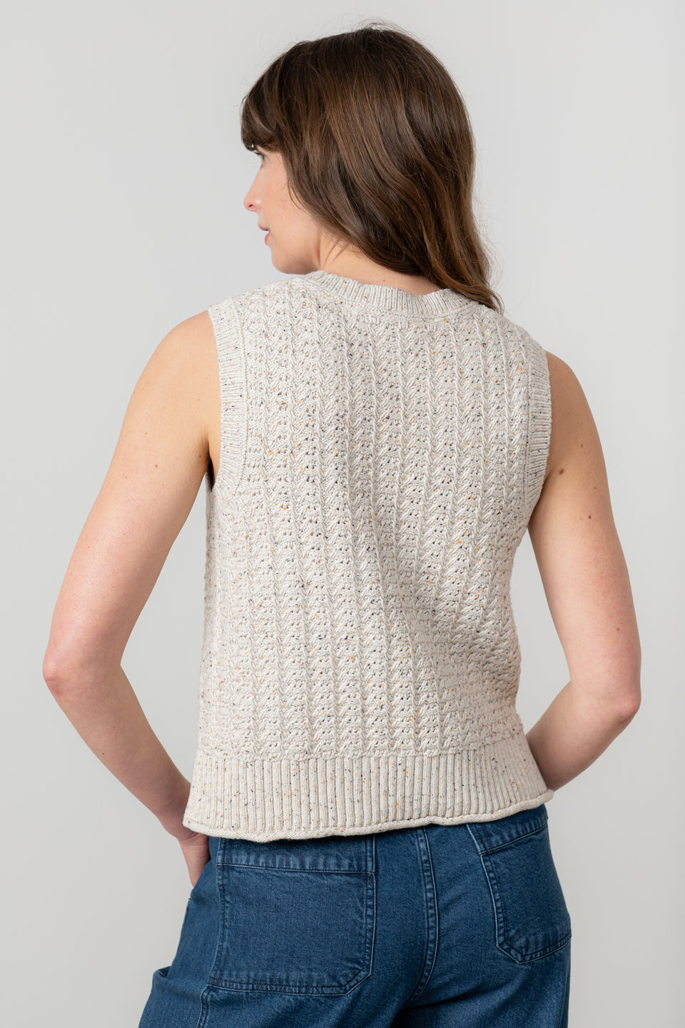 Lily & Me Eva Fleck Knit Tank in Ecru