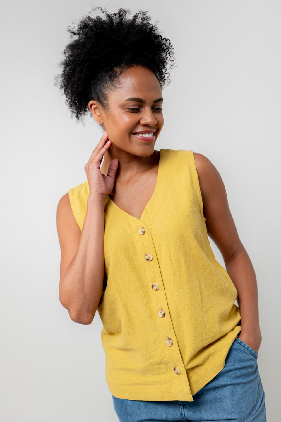Lily & Me Allium Vest in Ochre
