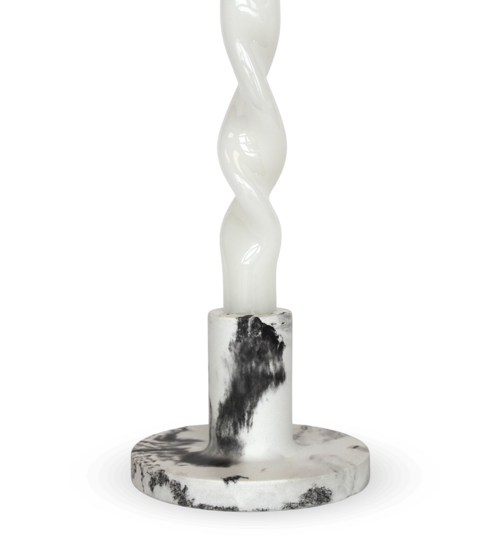 Wxy. Marbled Candle Holder Black