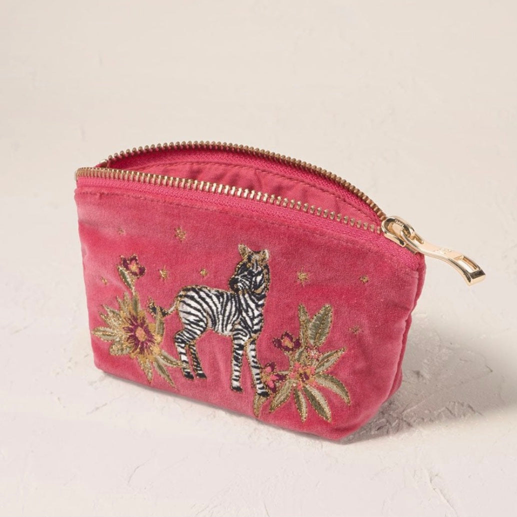 Botanical Zebra Peony Coin Purse