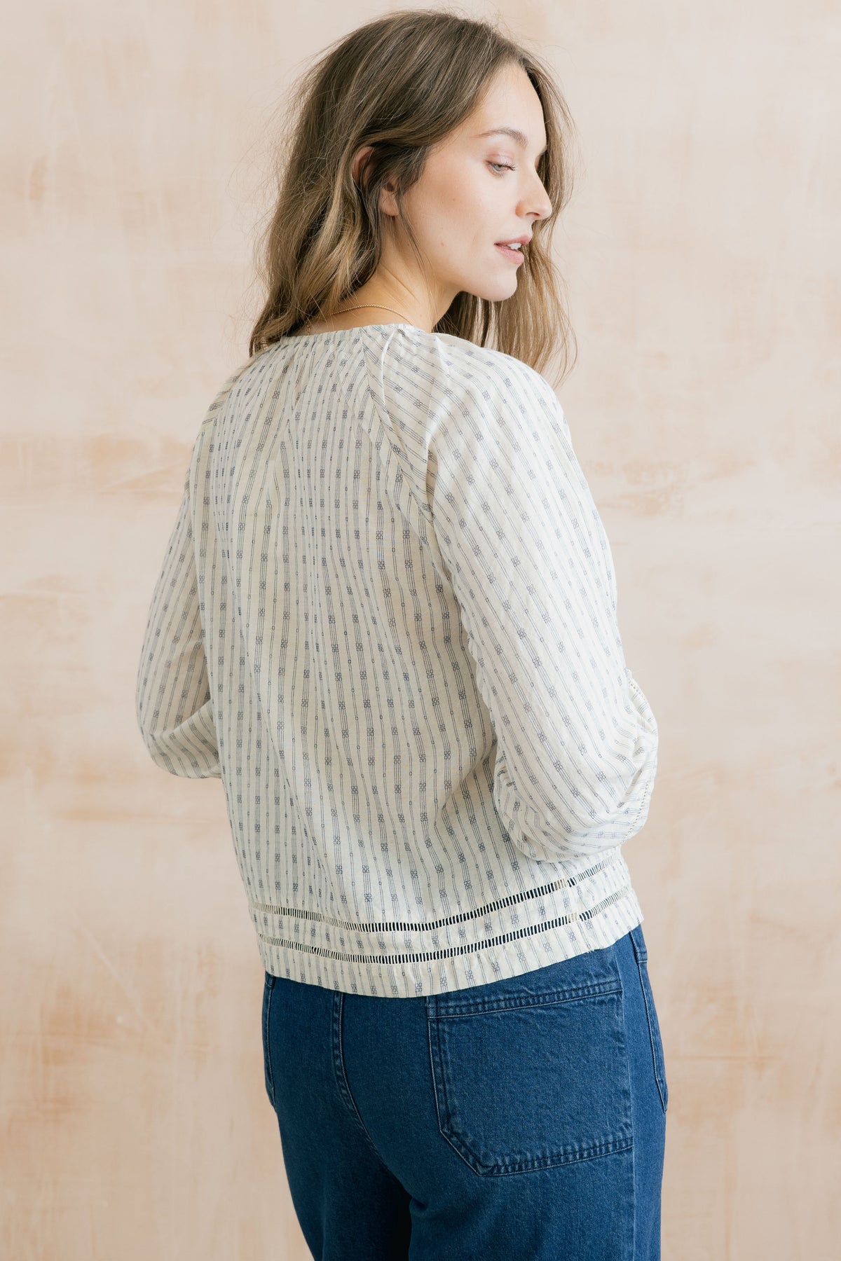 Lily & Me Zoe Embroidered Stripe Blouse