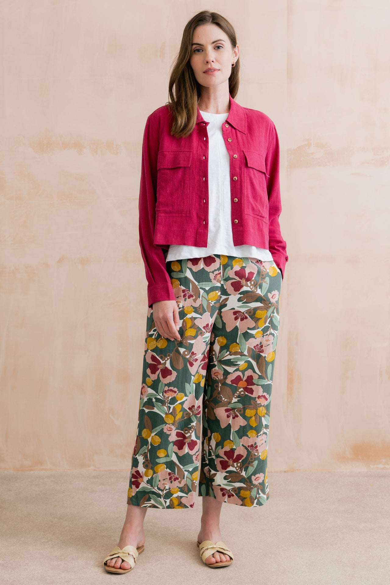 Lily & Me Greta Cropped Floral Trousers