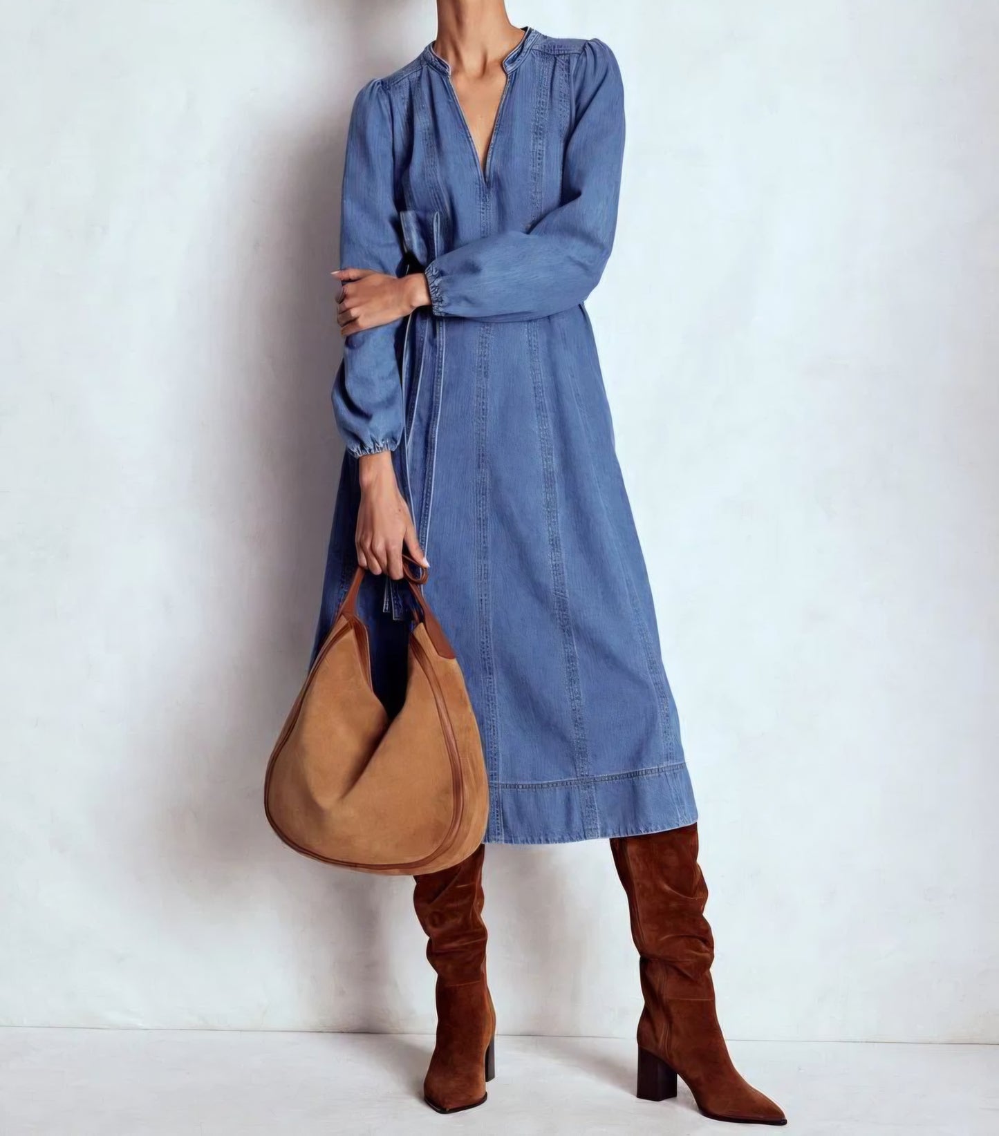 Rosaline Denim Midi Dress