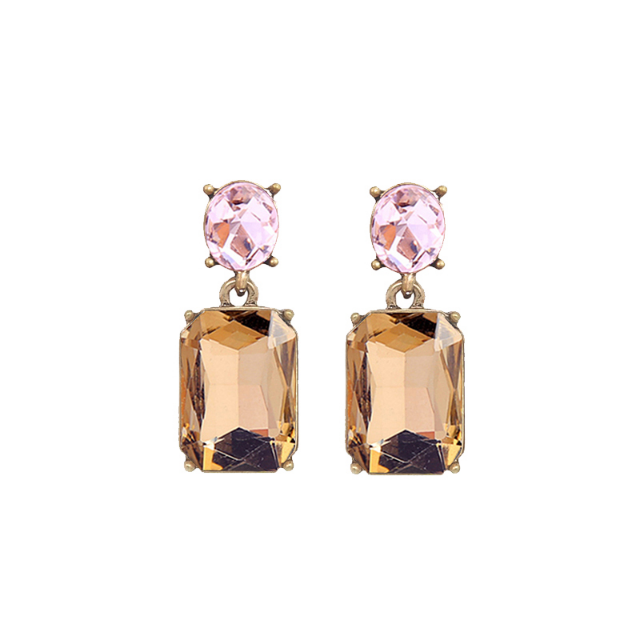 LAST TRUE ANGEL Gem Drop Earrings in Pink & Smoke