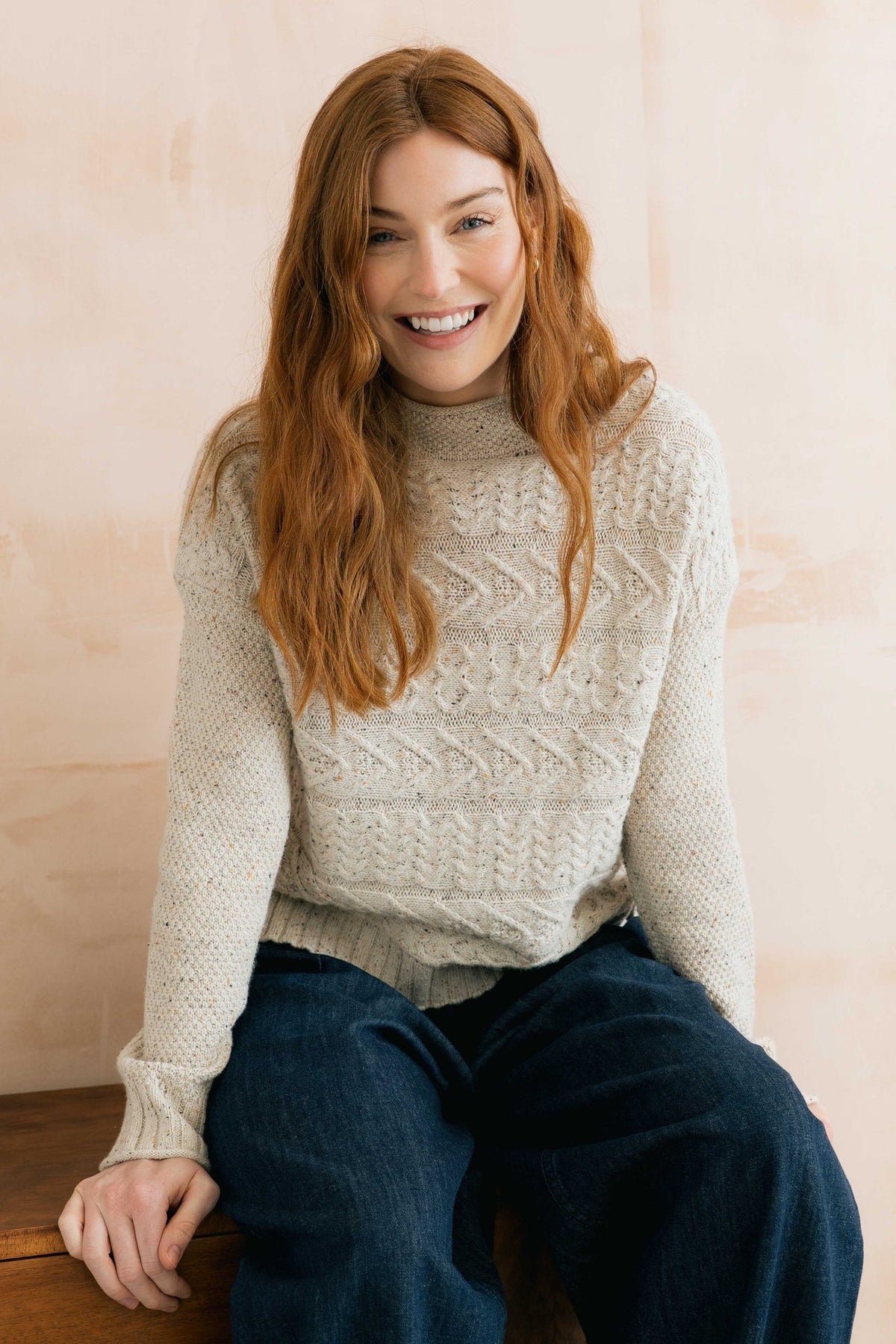 Lily & Me Sonia Cable Knit High Neck Jumper