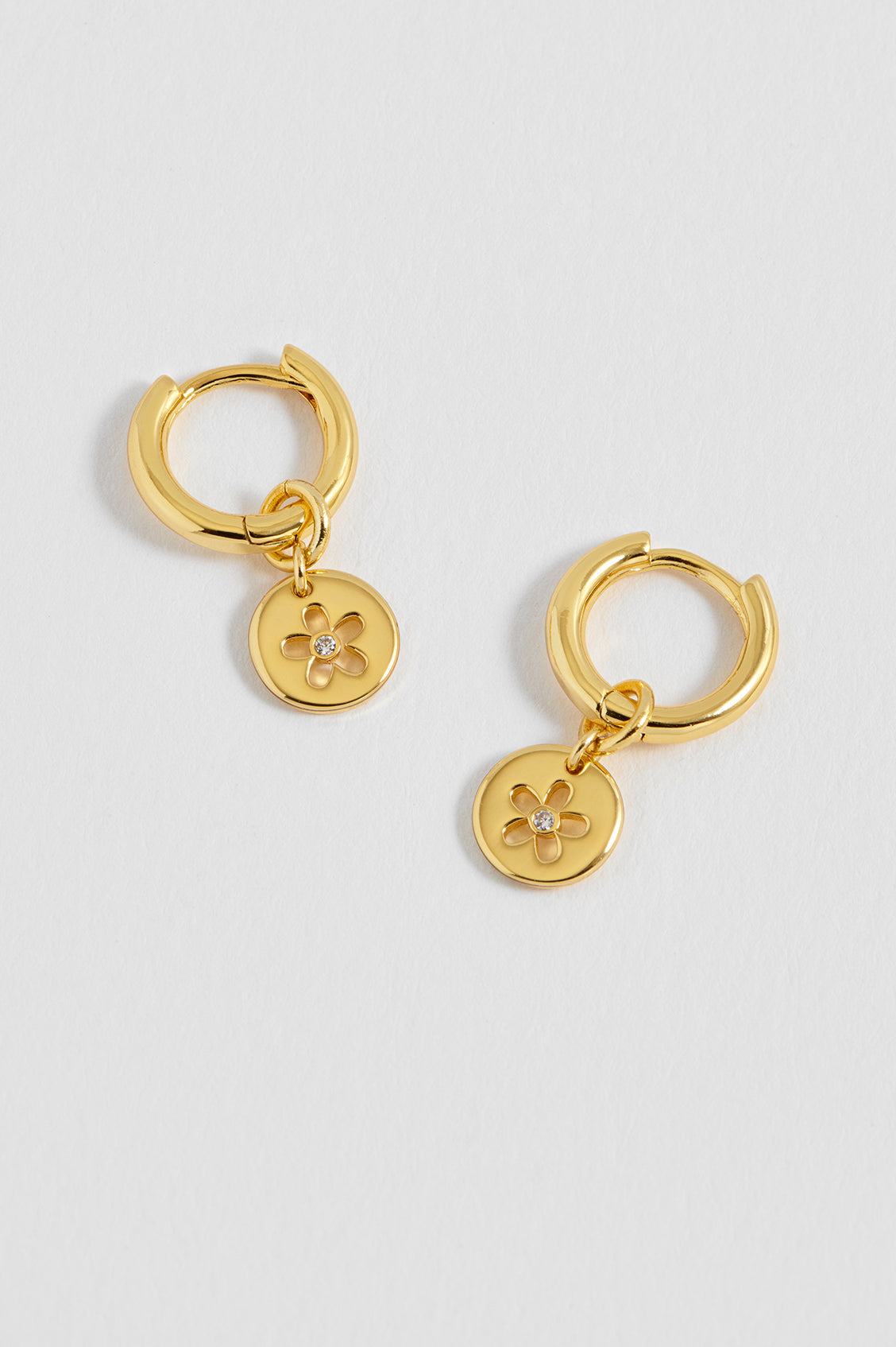 Estella Bartlett Flower Coin Hoops