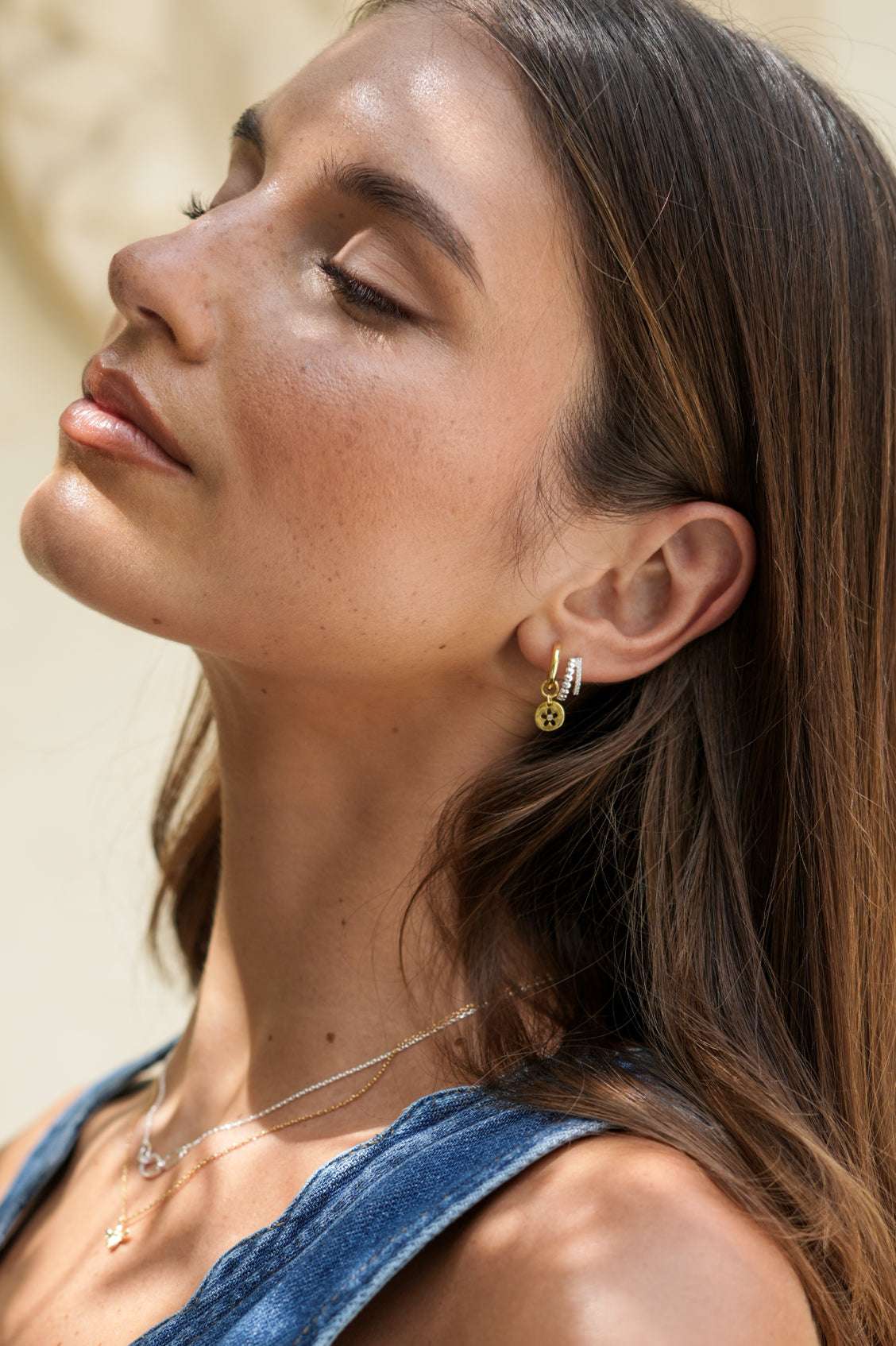 Estella Bartlett Flower Coin Hoops