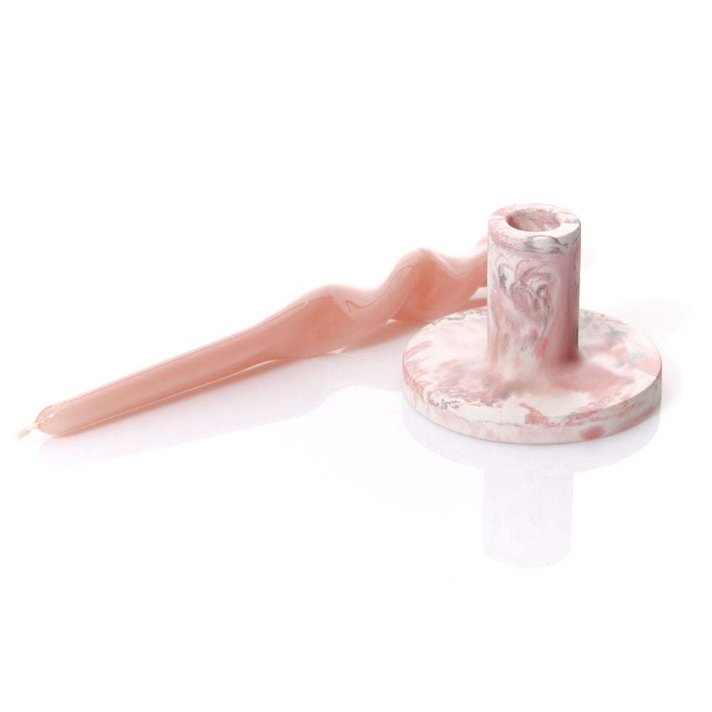 Wxy. Marbled Candle Holder Red