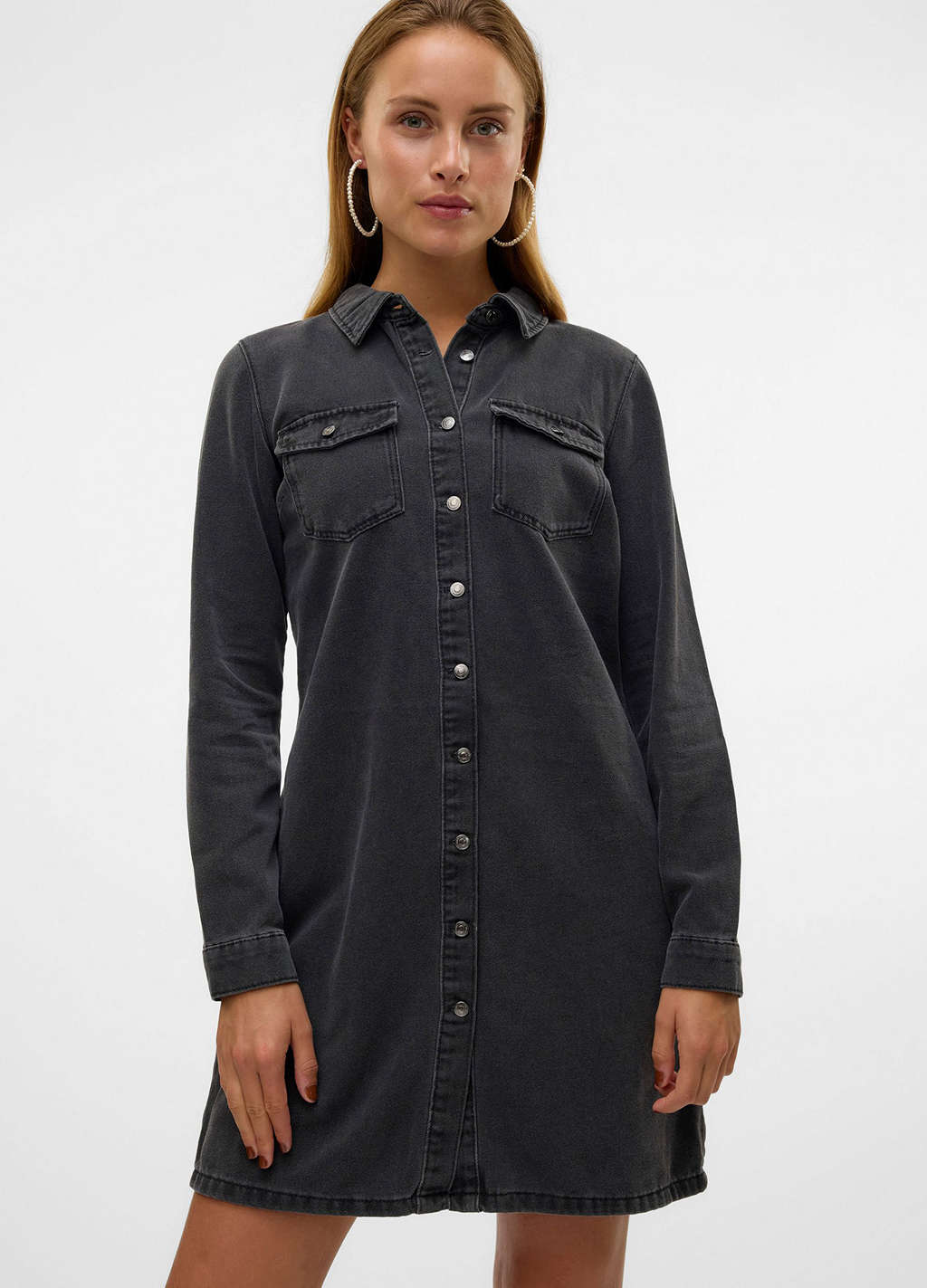 Vero Moda Jennie Denim Shirt Dress - Black