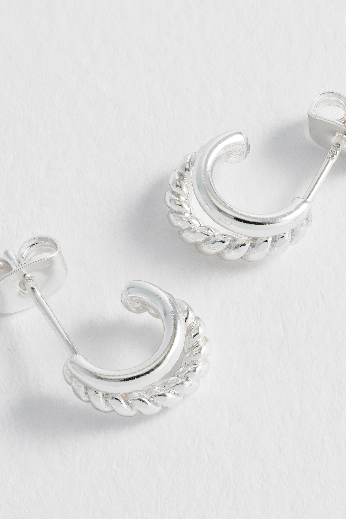 Estella Bartlett Plain & Twist Double Hoops