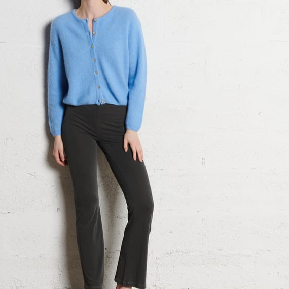 Mohair Long Sleeve Cardi in Sky