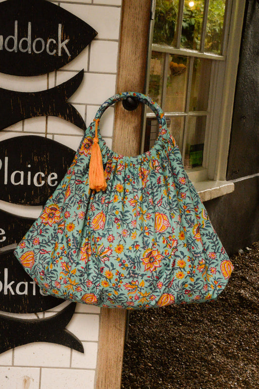 My Doris Gold & Turquoise Reversible Bag