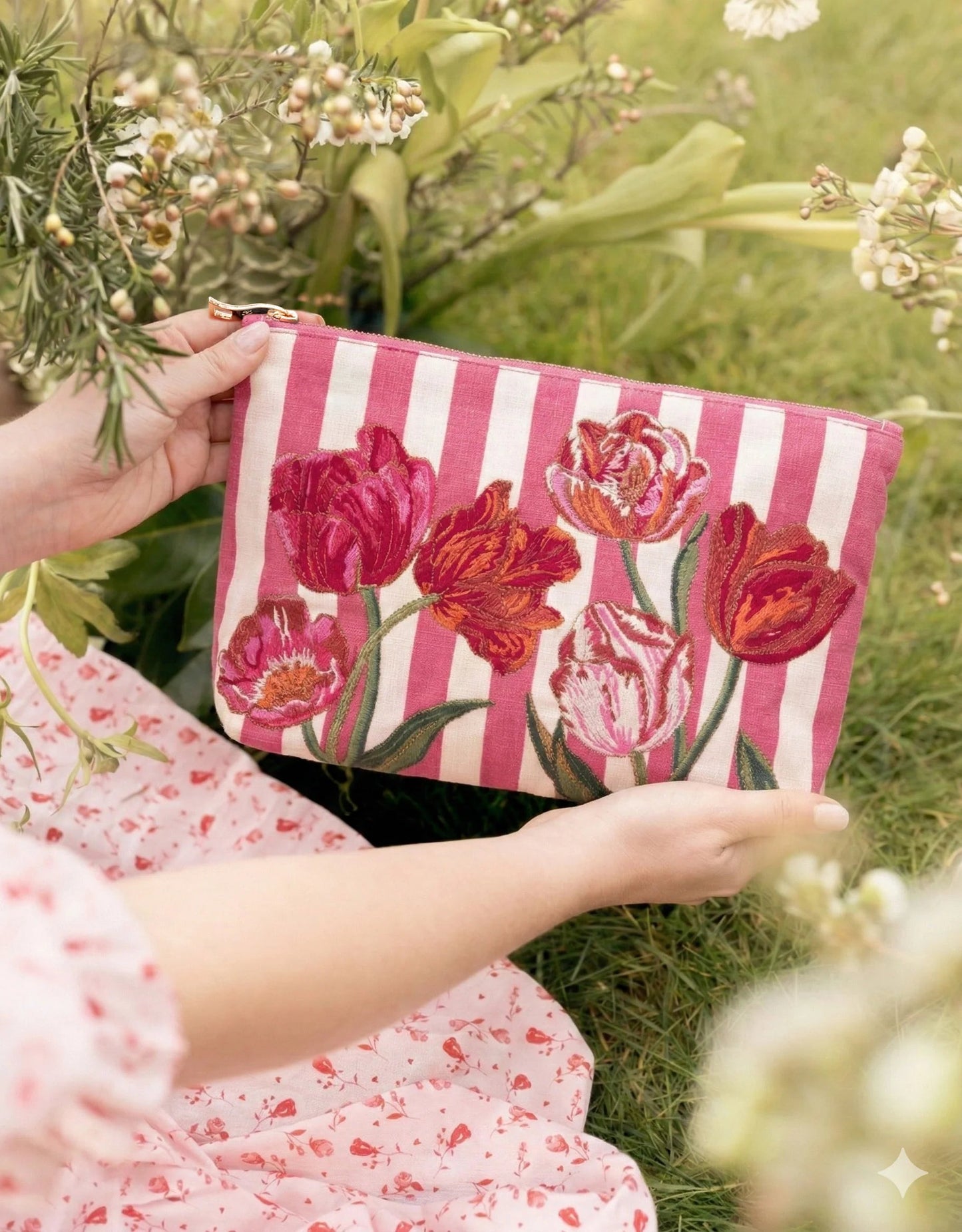 Tulip Stripe Everyday Pouch