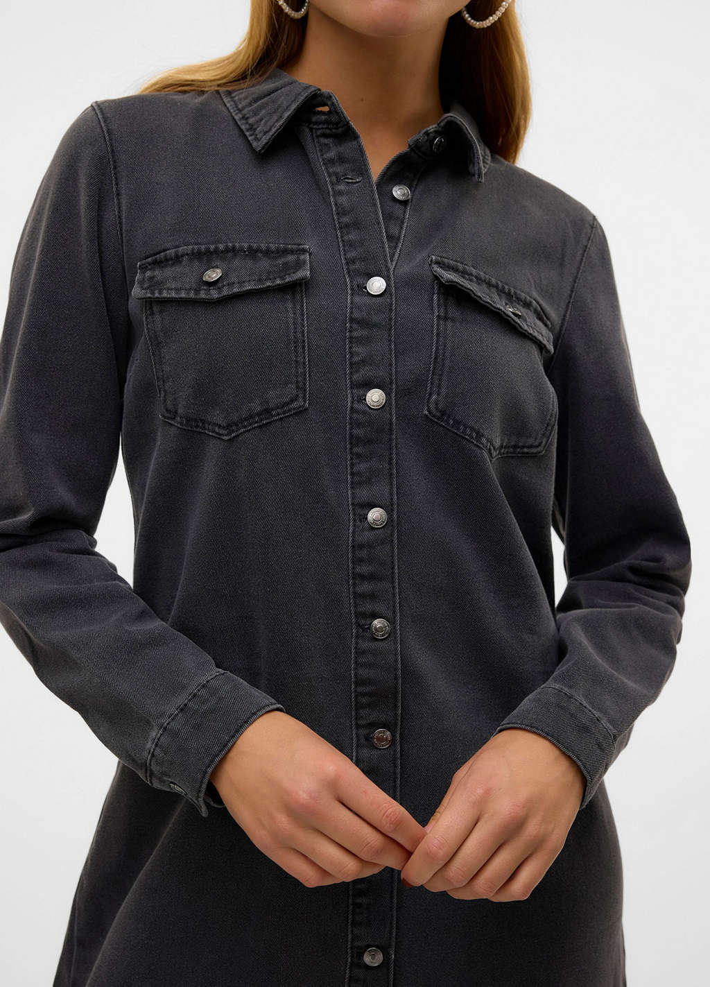 Vero Moda Jennie Denim Shirt Dress - Black