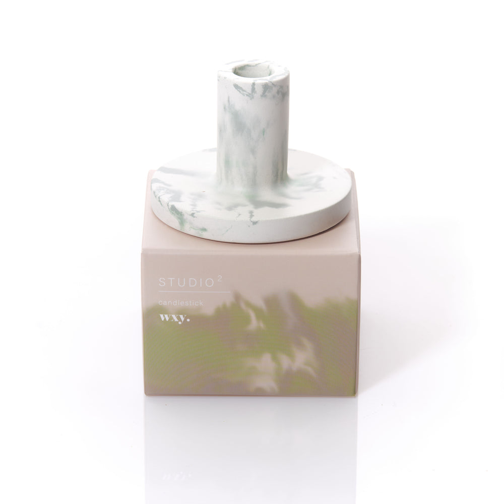 Wxy. Marbled Candle Holder Green