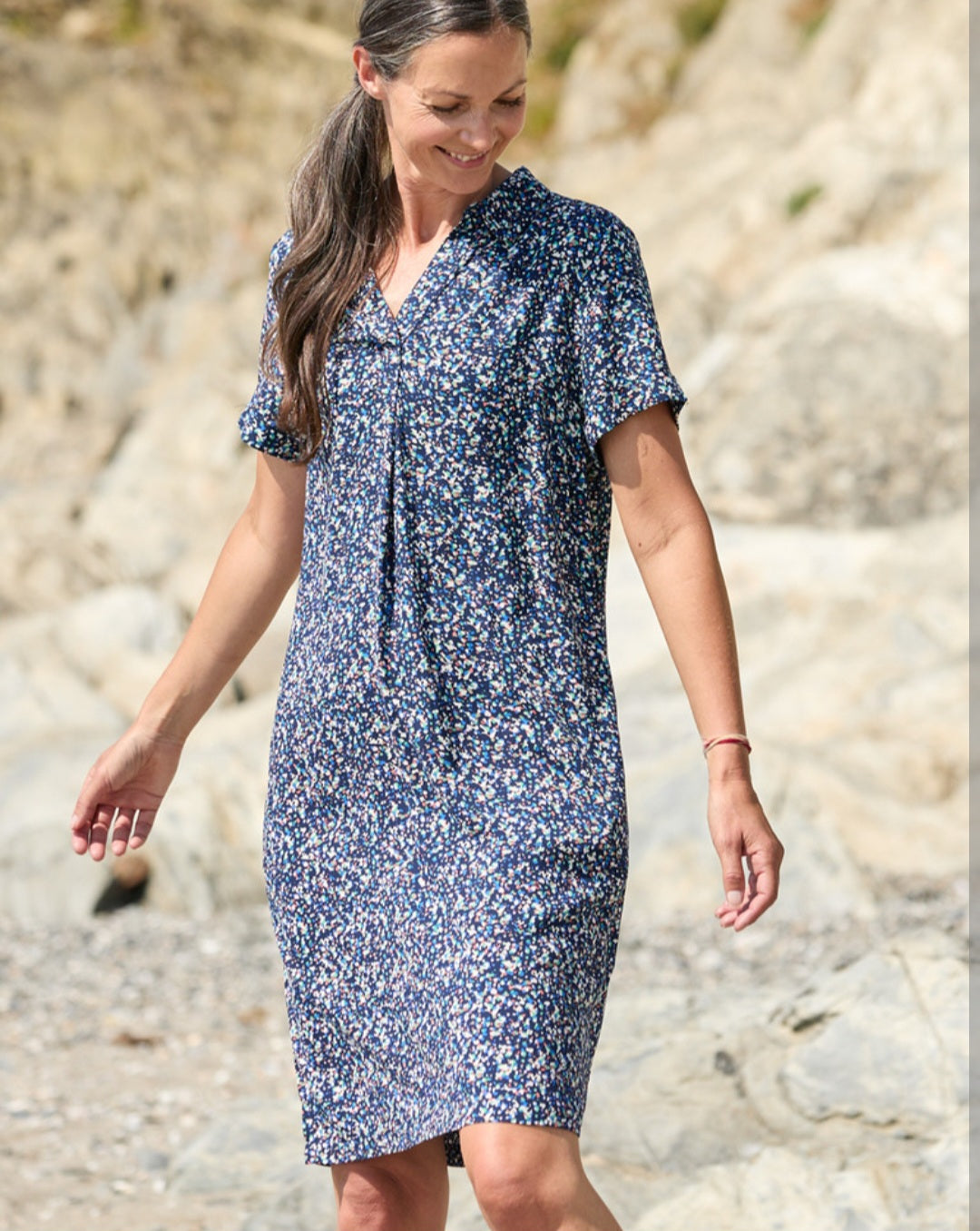 Lily & Me Terazzo Dress Navy