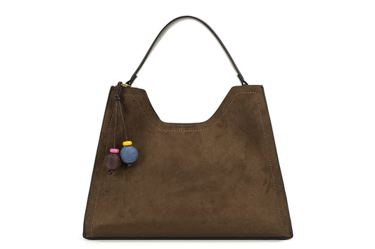 Faux Suede Rue Bag in Slate Green