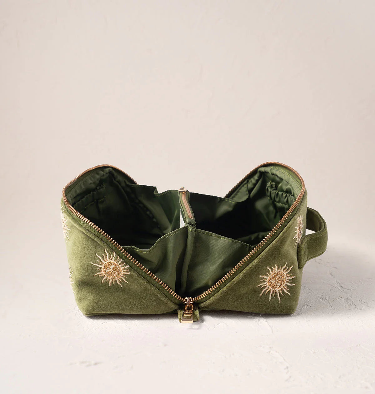 Sun Goddess Open Flat Makeup Bag Fern Green
