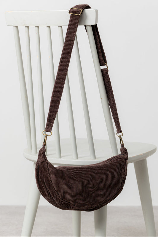 Lily & Me Jumbo Cord Sling Bag in Chocolate