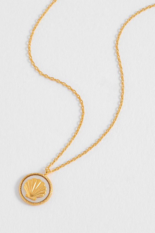 Estella Bartlett Mother of Pearl Seashell Coin Necklace