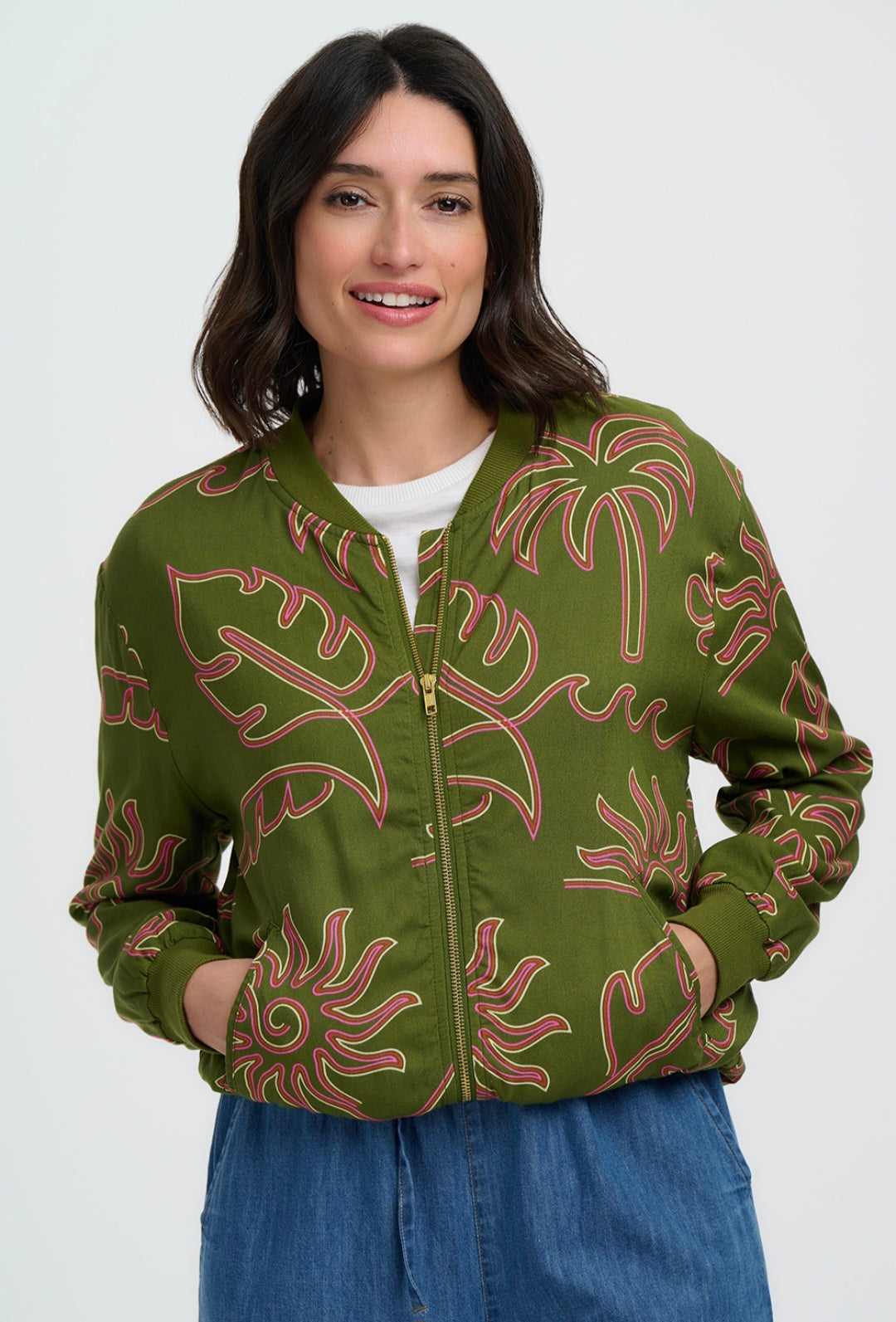Sugarhill Brighton Bobbi Tropical Bomber Jacket