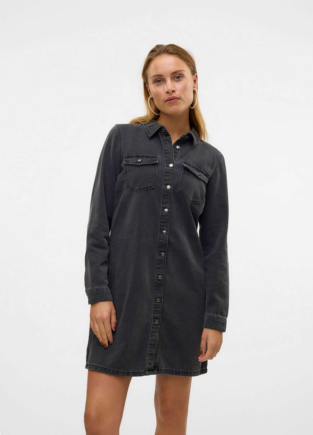Vero Moda Jennie Denim Shirt Dress - Black