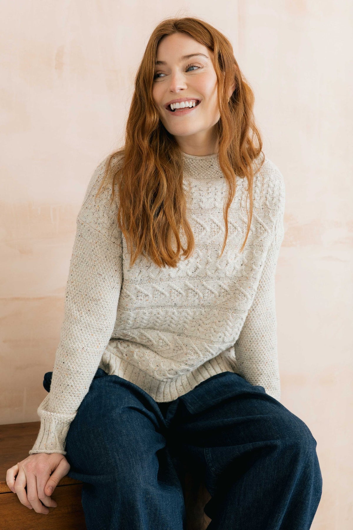 Lily & Me Sonia Cable Knit High Neck Jumper