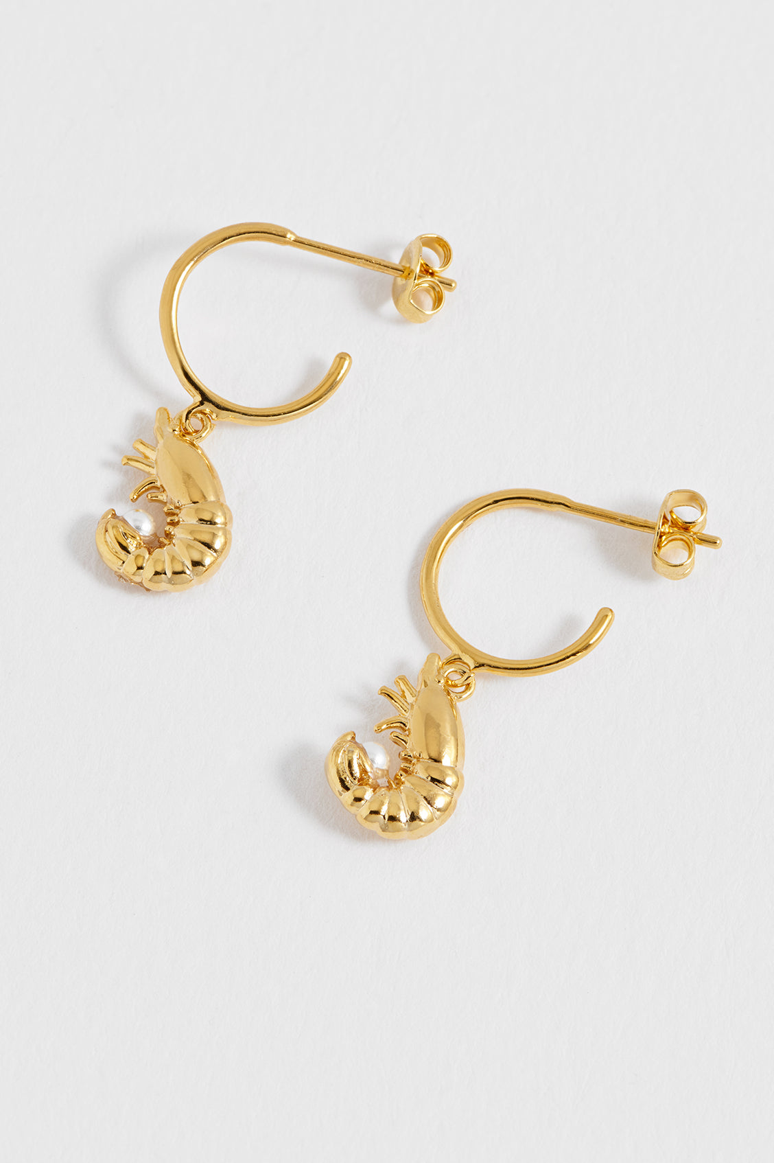 Estella Bartlett Shrimp Charm Hoops