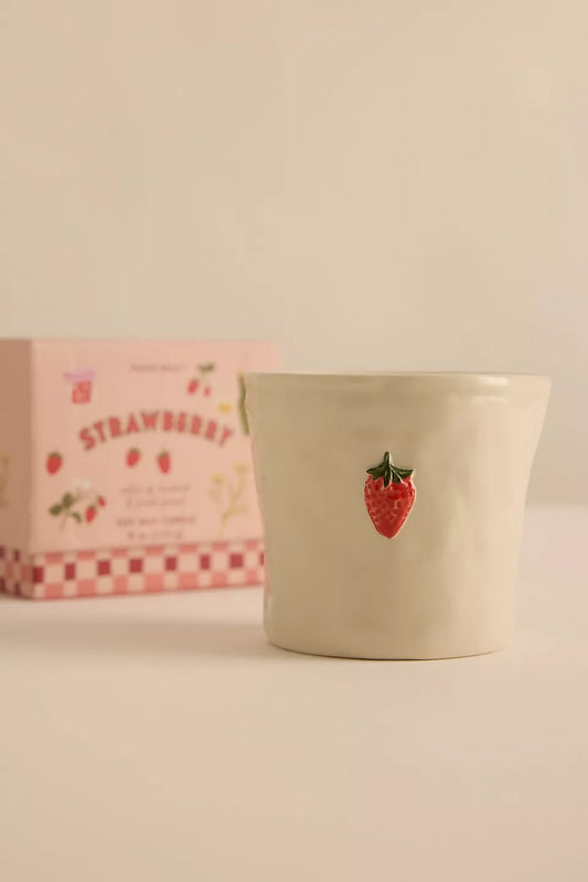 Paddywax Bistro Strawberry Ceramic Soy Candle