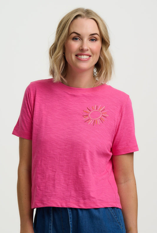 Sugarhill Brighton Shelby Boxy Pink Tee