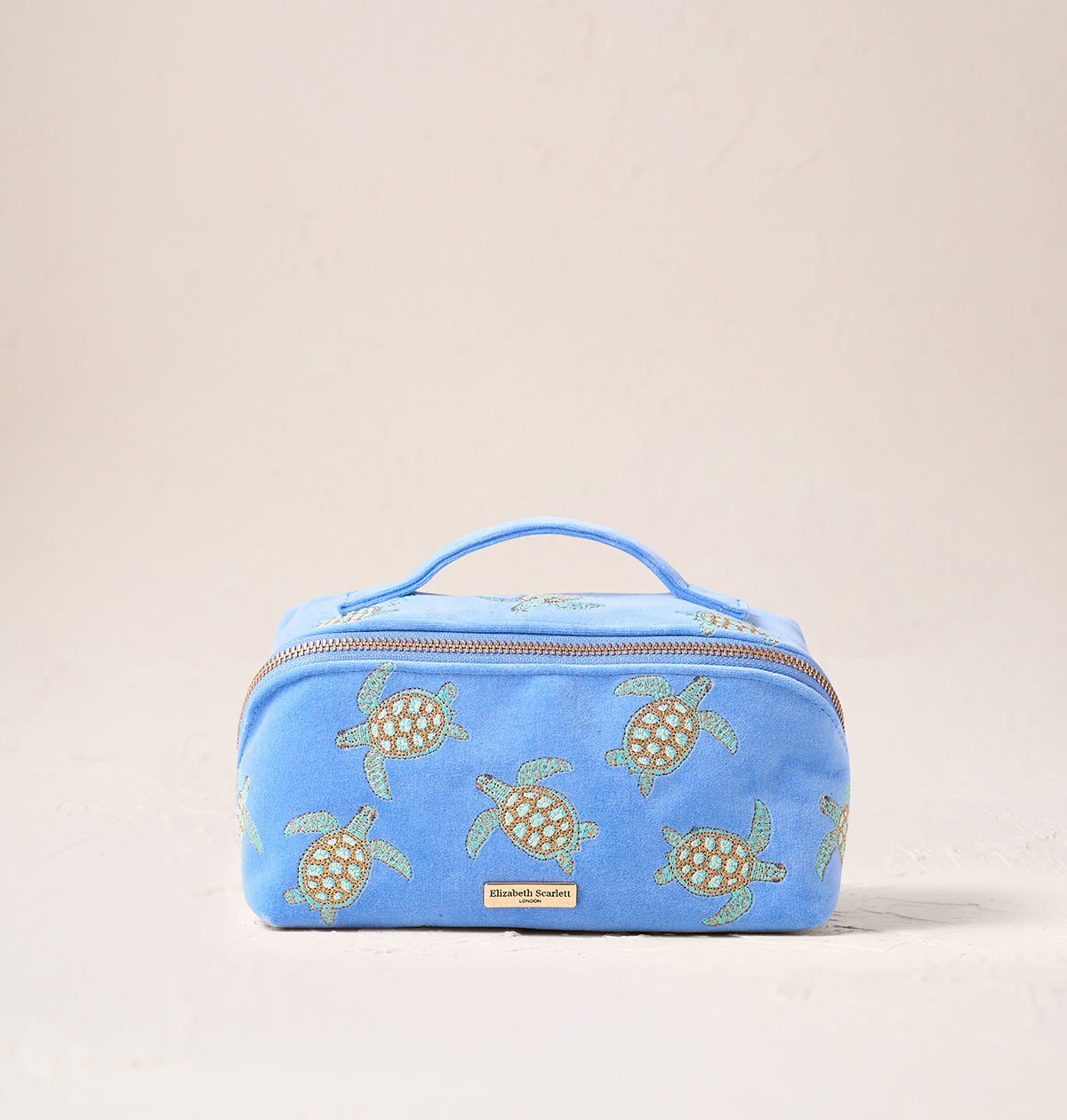 Turtle Conservation Open Flat Makeup Bag in Caribbean Blue