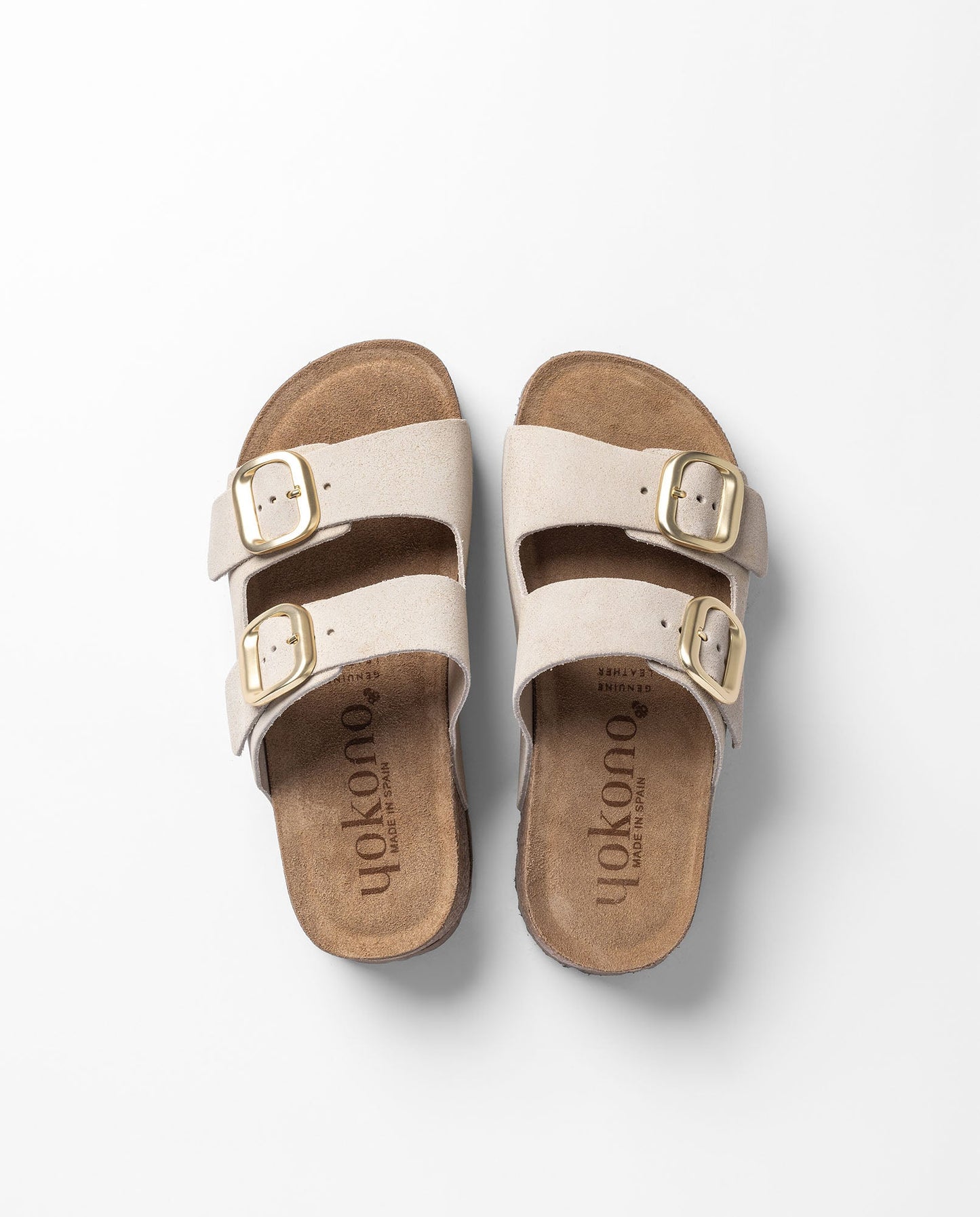 Yokono Wiwi Platform Double Strap Sandals in Stone