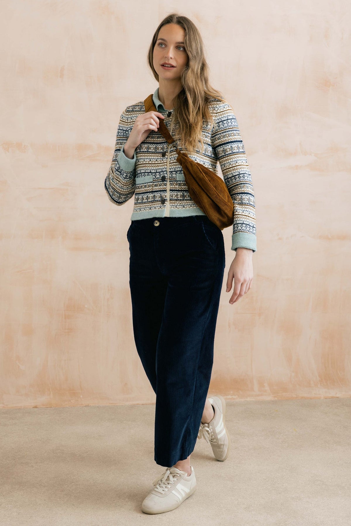 Lily & Me Chestnut Fair Isle Knitted Jacket