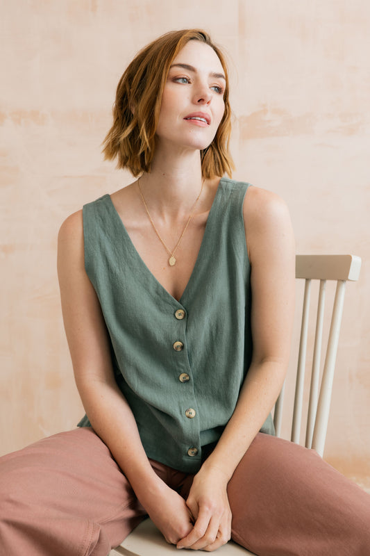 Lily & Me Allium Two Way Vest in Laurel