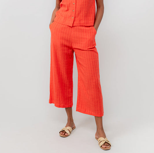 Lily & Me Drift Seersucker Trousers in Cerise
